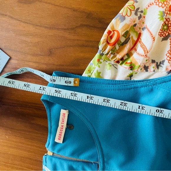 Rebecca Taylor Ponte Fit & Flare Teal Dress - Picture 9 of 13